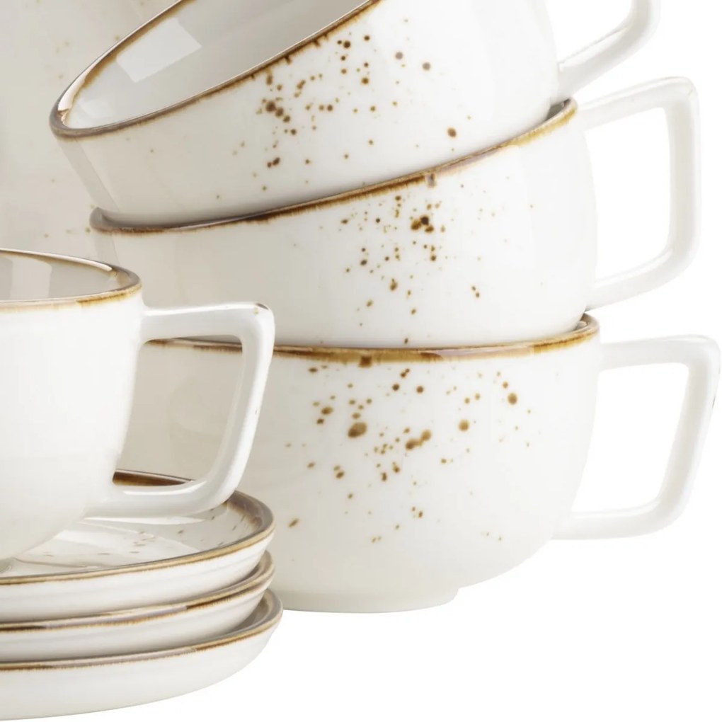 Mäser Set de 8 piese de cafea Pintar White cupuncte maro