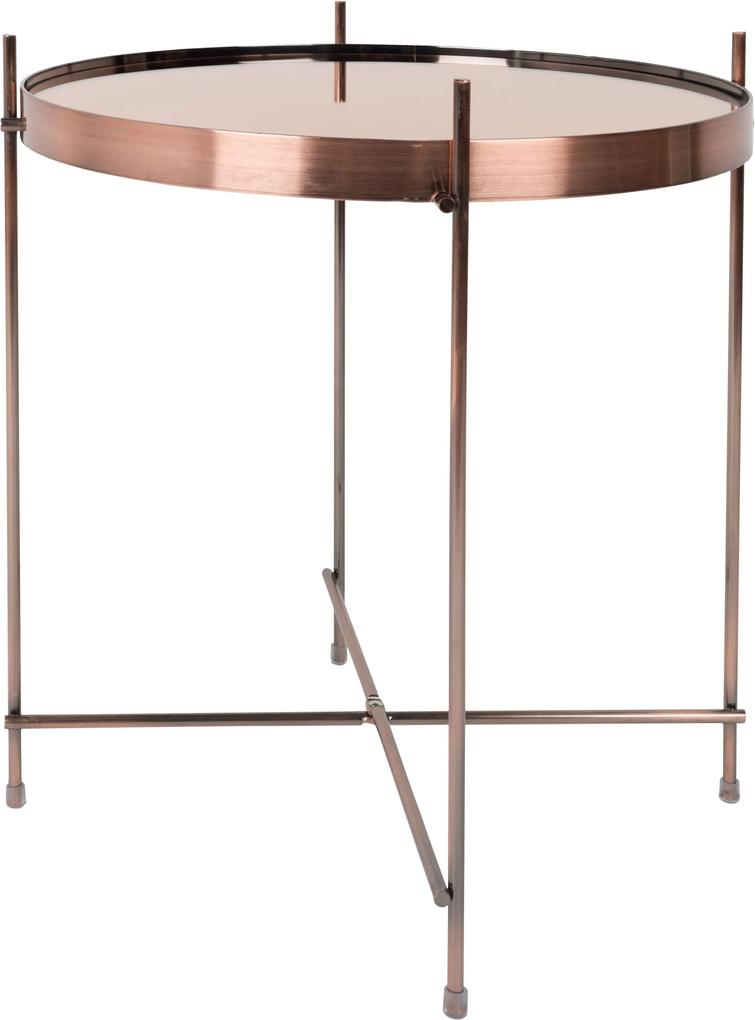 Masuta de cafea din sticla si metal Cupid Copper Side Table