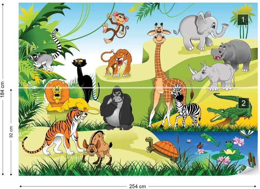 Fototapet GLIX - Cartoon Animals  + adeziv GRATUIT Tapet nețesute - 254x184 cm