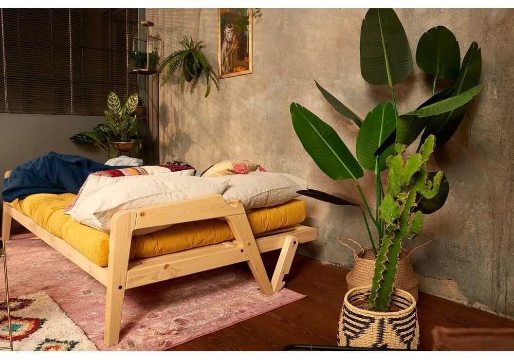 Canapea variabilă cu tapițerie din catifea reiată Karup Design Grab Raw/Natural