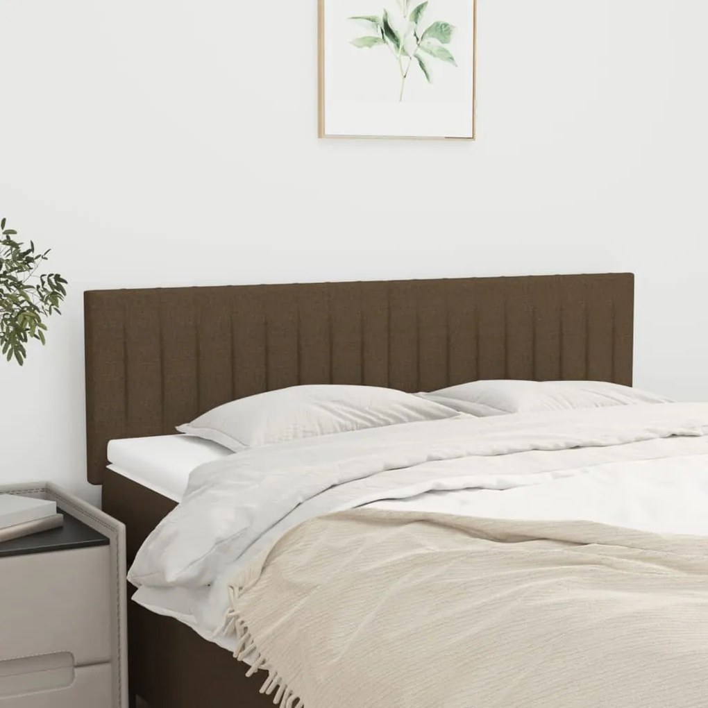 vidaXL Tăblii de pat, 2 buc., maro închis, 72x5x78/88 cm, textil