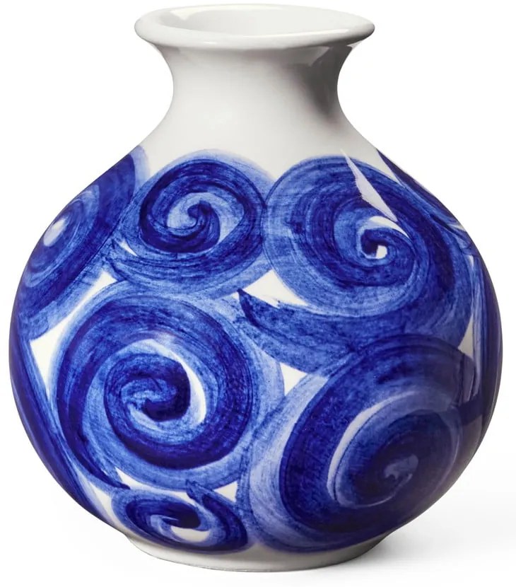 Vază albastră din gresie pictată manual Tulle – Kähler Design