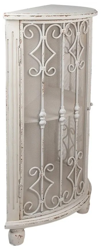 Dulap alb, din metal si lemn, aspect vintage, Bellegrille