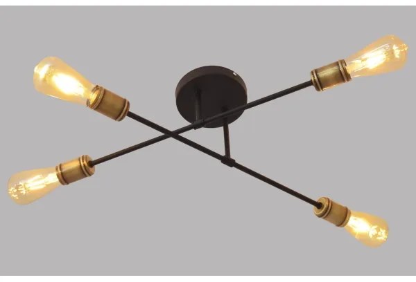 Lustră aplicată CAMBRIDGE 4xE27/20W/230V neagră/aurie