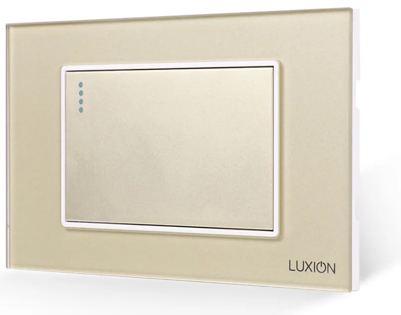 Intrerupator Simplu Mecanic LUXION cu Rama din Sticla, Standard Italian, 3M