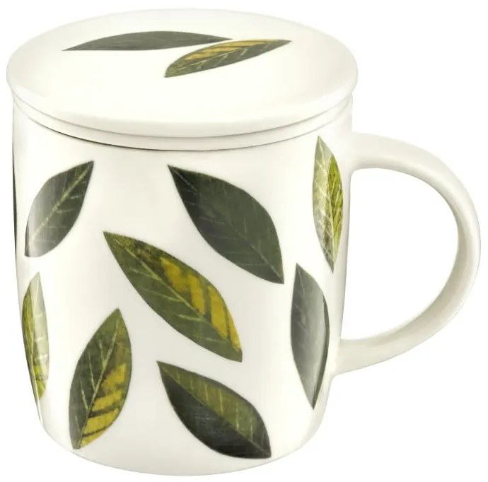 Cana cu infuzor si capac 390ml frunze verzi Herbal