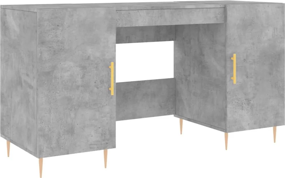 vidaXL Birou, gri beton, 140x50x75 cm, lemn compozit