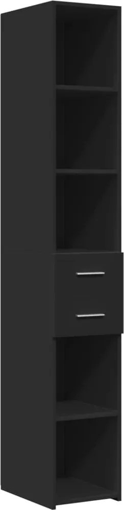 vidaXL Dulap înalt, negru, 30x42,5x185 cm, lemn prelucrat