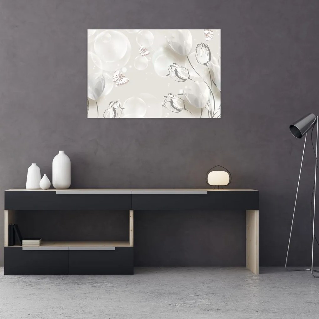 Tablou - Lalele între bule (90x60 cm)