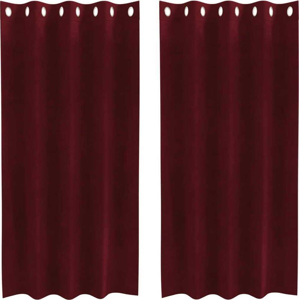 vidaXL Perdele opace 2 pcs Roșu Vin 140 x 175 cm Catifea