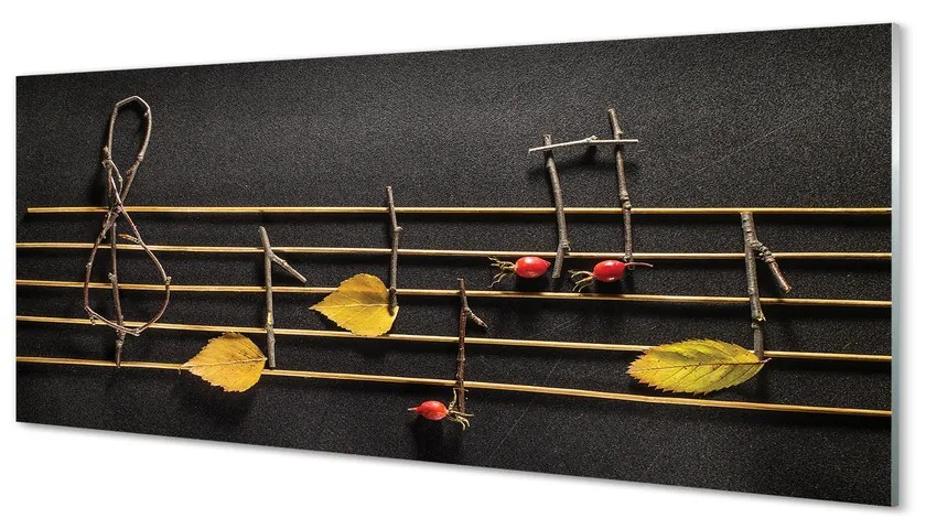 Tablouri acrilice Note cu bastoane și frunze