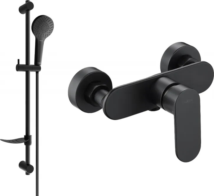 Mexen Milo DF05 baterie de duș cu set de duș, negru - 7134R05-70