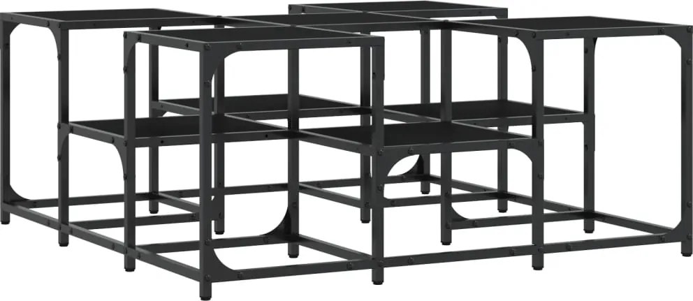 vidaXL Măsuță de cafea, negru, 91x91x40 cm, lemn prelucrat