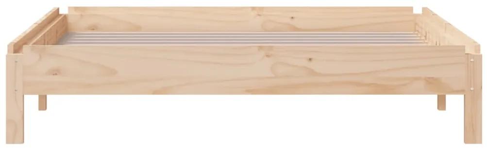 Pat stivuibil, 80x200 cm, lemn masiv de pin Maro, 80 x 200 cm