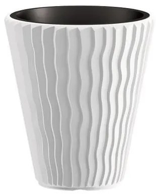 Ghiveci decorativ de flori, rotund, alb, 18 37 L, 39x43.6 cm, Sandy