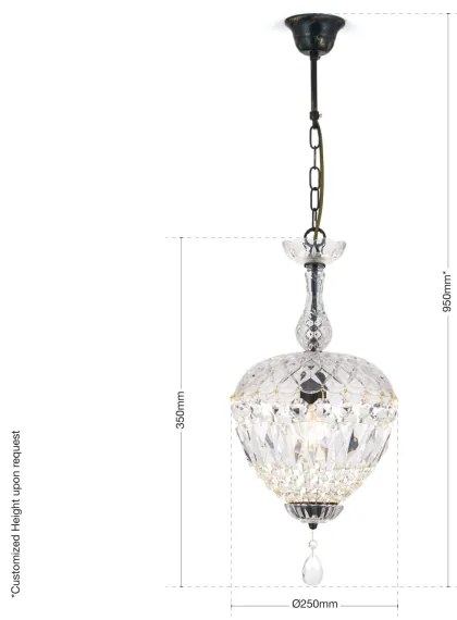 Lustră de cristal pe lanț Orion HL 6-1498/1 ARILA 1xE27/60W/230V maro/patină