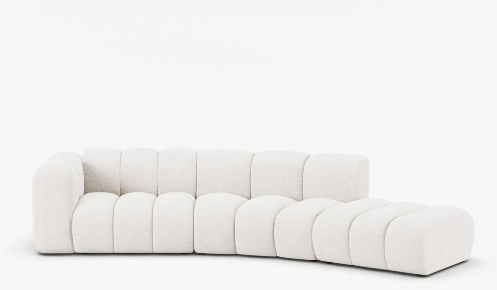 Canapea deschisa rotunjita 5 locuri Lupine boucle Baloo L335 cm