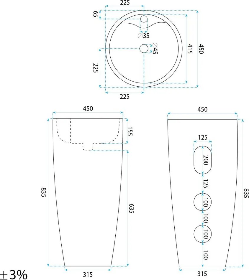 Lavoar freestanding de sine statator Rea Anya Savana Matt