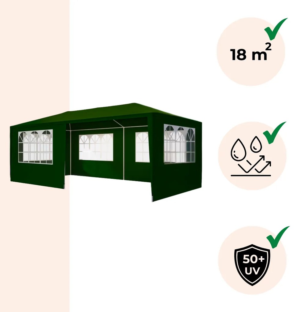 Cort de petrecere NEAPOL, 3x6m, verde Jurhan