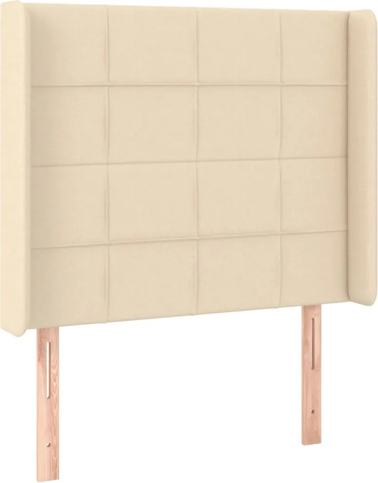 vidaXL Tăblie de pat cu aripioare, crem, 103x16x118/128 cm, textil