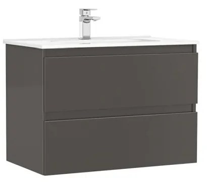 MOBILIER DAILY 80X46X56.5 ANTRACIT LUCIOS, 2 SERTARE,CU LAVOAR Antracit lucios, 800x460 mm