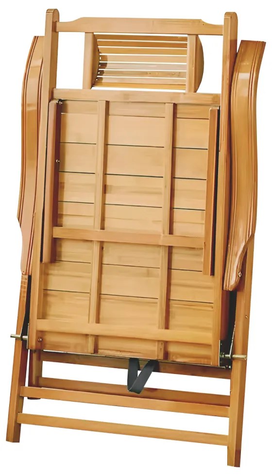 Scaun de grădină reglabil, natural, bambus, VARDON