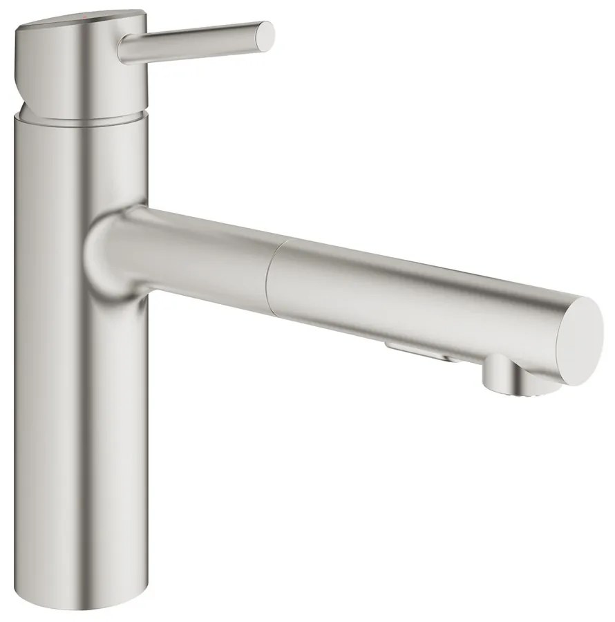 Baterie bucatarie cu dus extractibil Grohe Concetto crom periat Supersteel