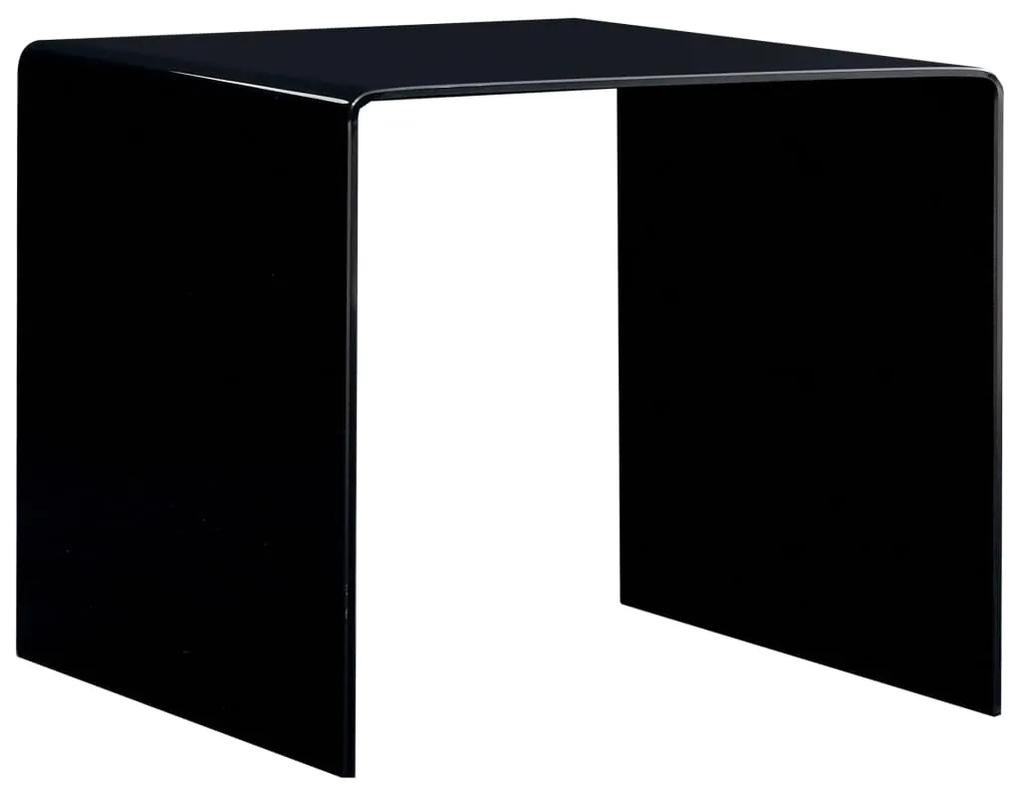 284723 vidaXL Măsuță de cafea, negru, 50 x 50 x 45 cm, sticlă securizată