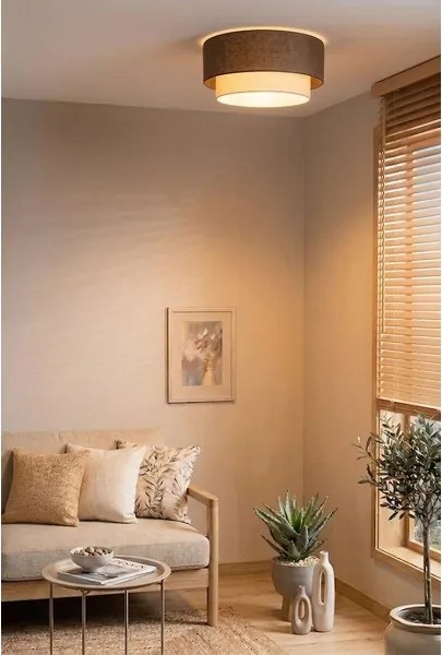 BRILAGI - Plafonieră LED BOHO ECO, 1xE27/10W/230V, Ø 40 cm, maro/crem
