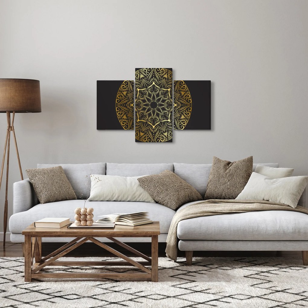 Tablou abstracției aurii (90x60 cm)