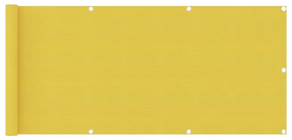vidaXL Paravan de balcon, galben, 75 x 500 cm, HDPE