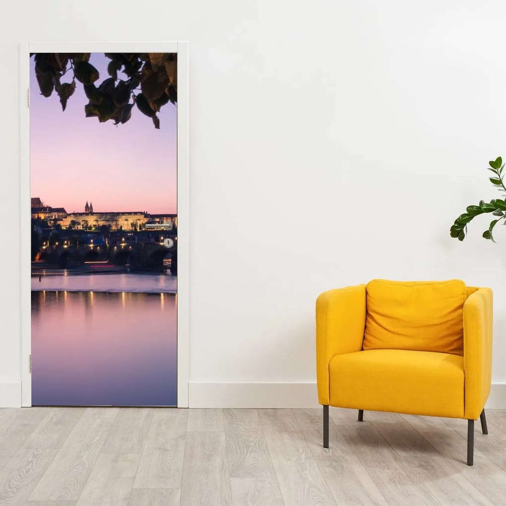 Fototapet pentru ușă - Castelul Praga și Vltava (95x205cm)
