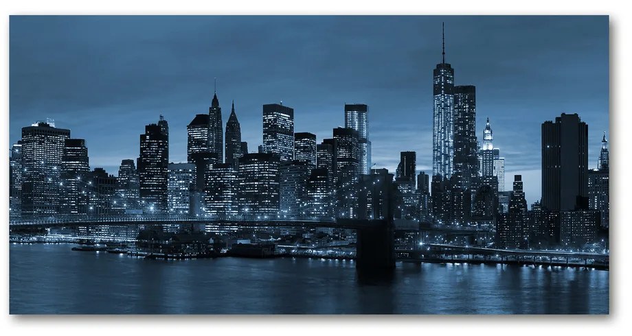 Tablou pe sticlă acrilică New york, pe timp de noapte