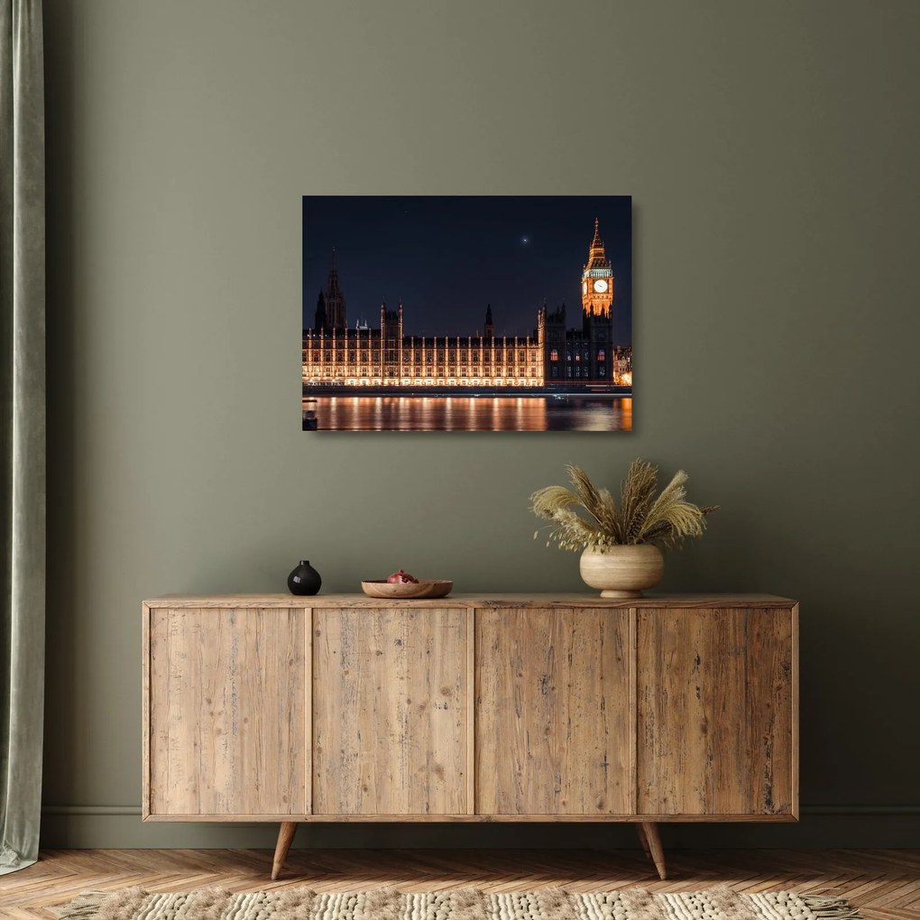 Tablou pe sticlă cu Big Ben din Londra (70x50 cm)