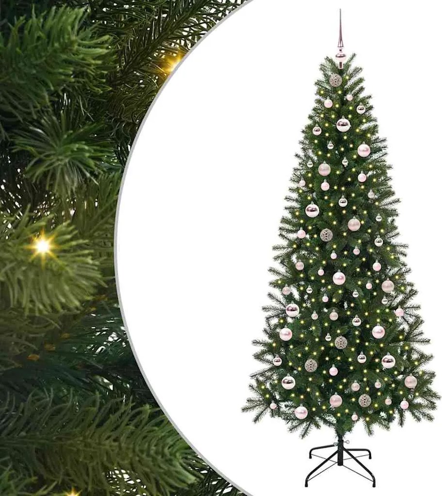 vidaXL Brad de Crăciun artificial cu 300 LED Verde 210 cm PE și PVC