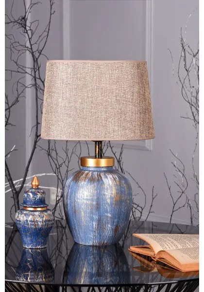Lampă de masă 1xE27/40W/230V albastru/bej