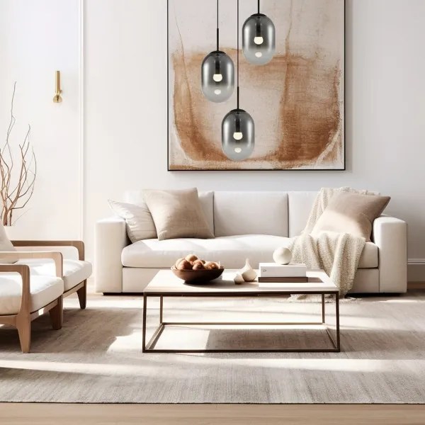 Lustră pe cablu ALIAS 3xE14/40W/230V negru/gri