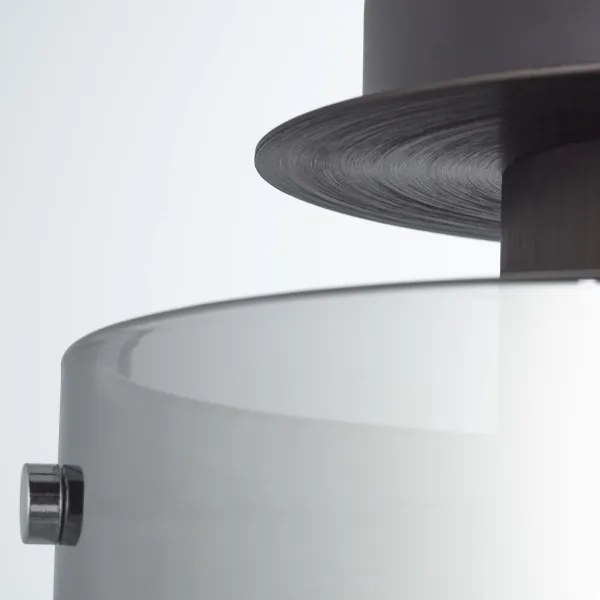 Brilliant - Plafonieră BETH 1xE27/60W/230V, Ø 20 cm, negru/fumuriu