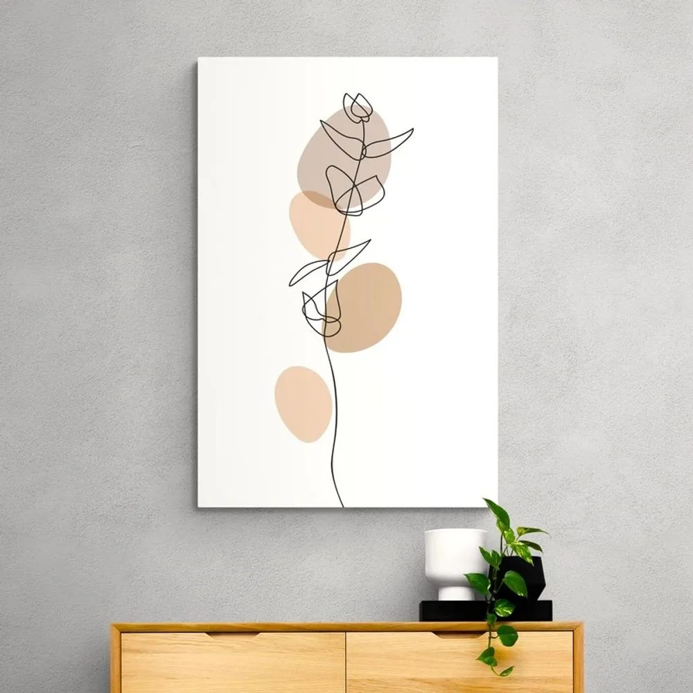 Tablou frunză minimalistă pe fundal alb No4