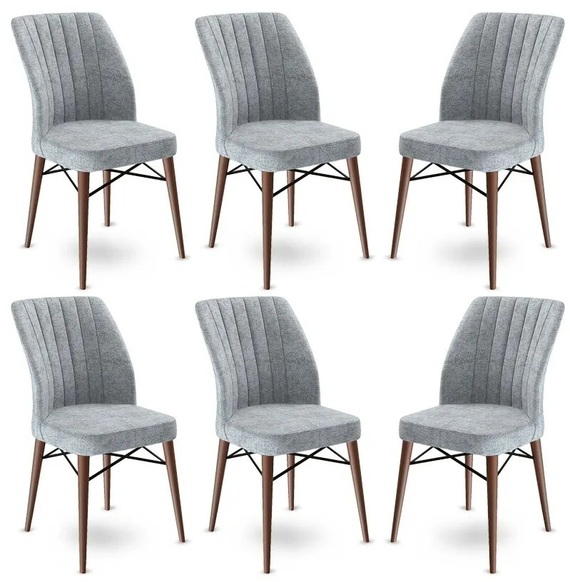 Set de scaune de sufragerie Flex Grey and Brown, 6buc.