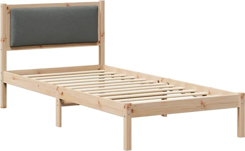vidaXL Cadru de pat Gri închis 90 x 200 cm Lemn de pin masiv