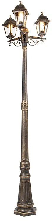 Felinar inteligent auriu antic cu 3 lumini IP44 incl. Wifi ST64 - Capital