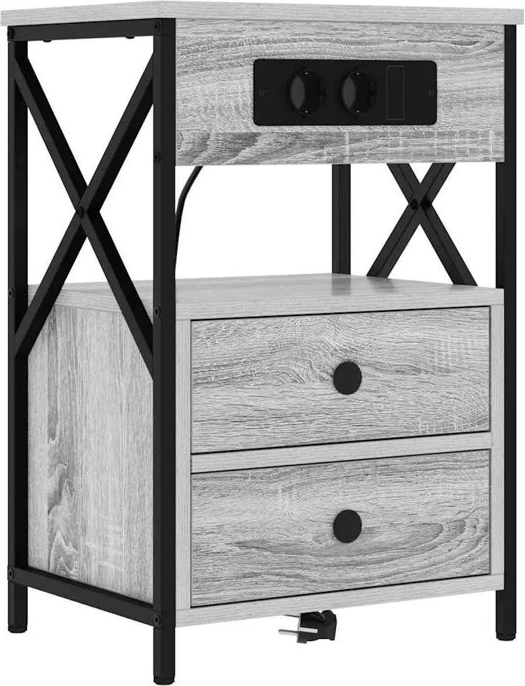 vidaXL Dulap de noapte Gri Sonoma 40 x 31 x 60 cm Lemn compozit