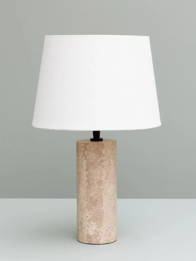 Lampa de masa, cu abajur din bumbac, Marble