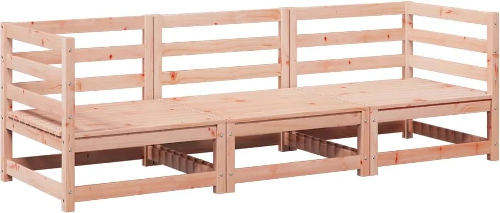 vidaXL Set canapea de grădină, 3 piese, lemn masiv brad douglas