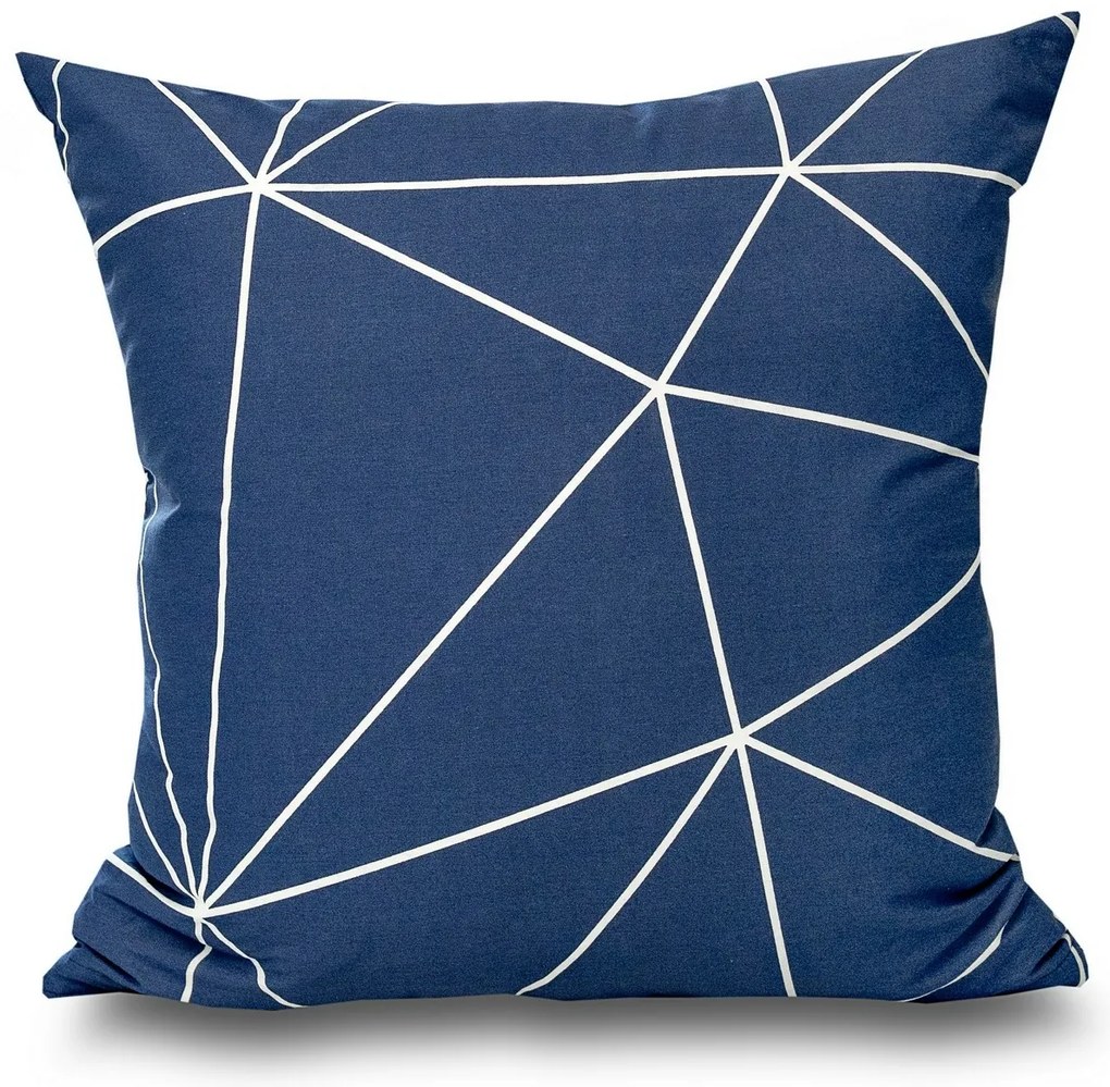 Față de pernă Kvalitex Nordic Grid albastră, 50 x 50 cm