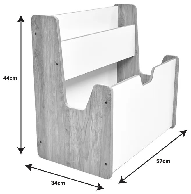 Raft Crane MDF alb-natural 57x34x44 cm