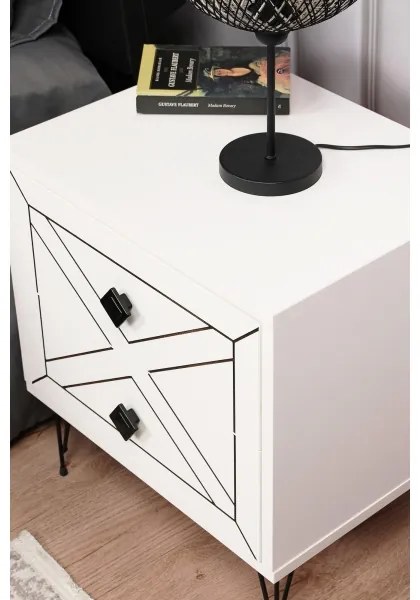 Noptieră LUNA 50x55 cm albă