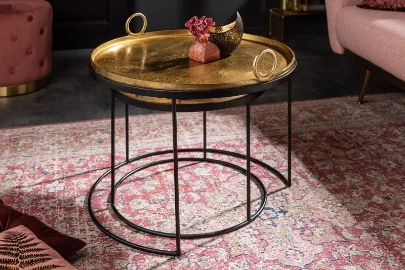 Set de 2 masute design industrial Elements Oriental