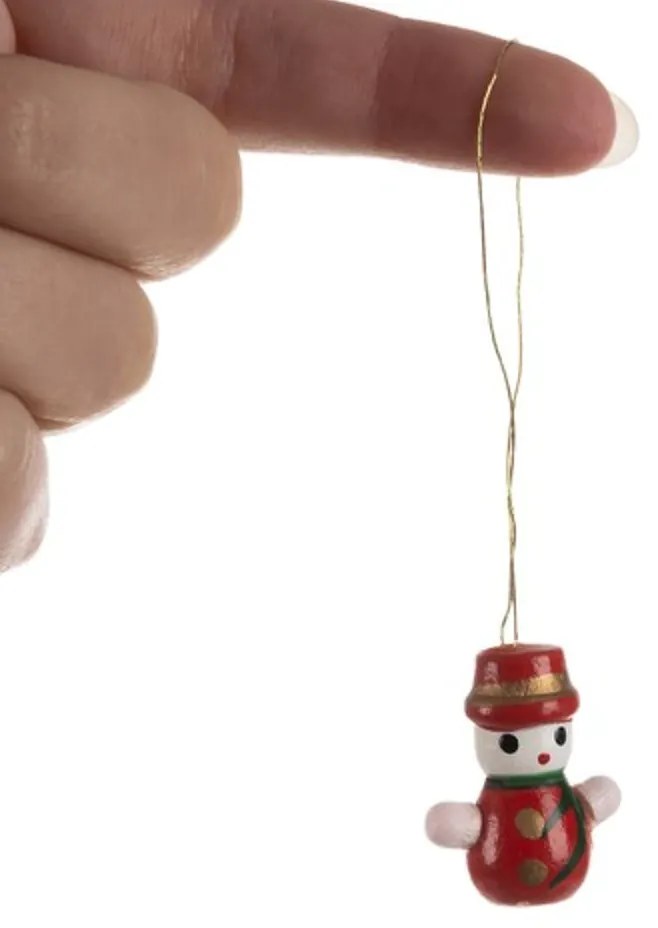 Set de decoratiuni de Craciun din lemn RED JOY rosu, 30 buc.